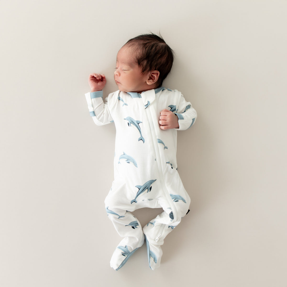 Kyte BABY Zippered Footie in Dolphin