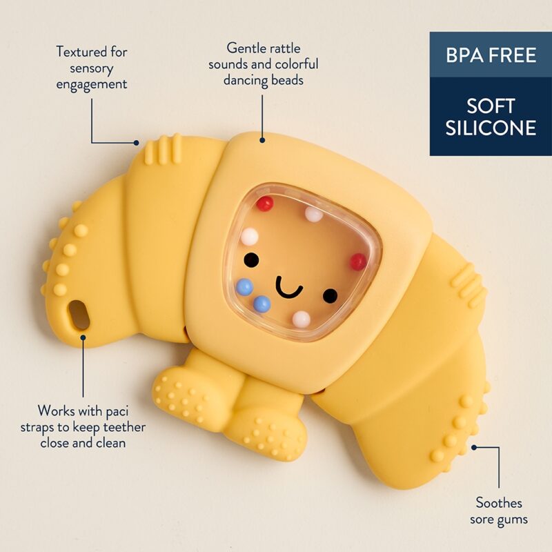Croissant Sweetie Shake Plus - Teething + Rattle Toy from Itzy Ritzy