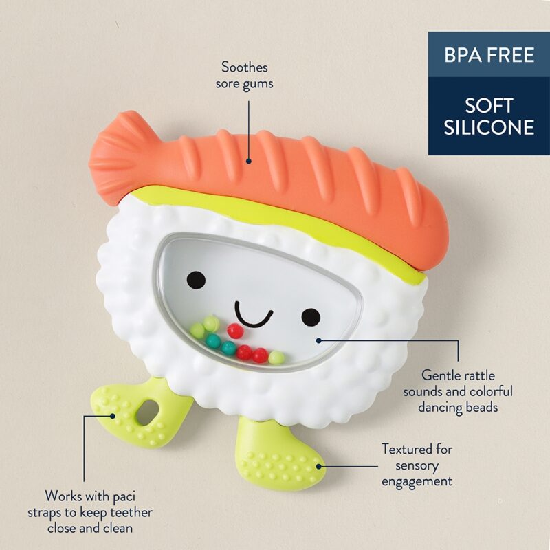 Sushi Sweetie Shake Plus - Teething + Rattle Toy made by Itzy Ritzy