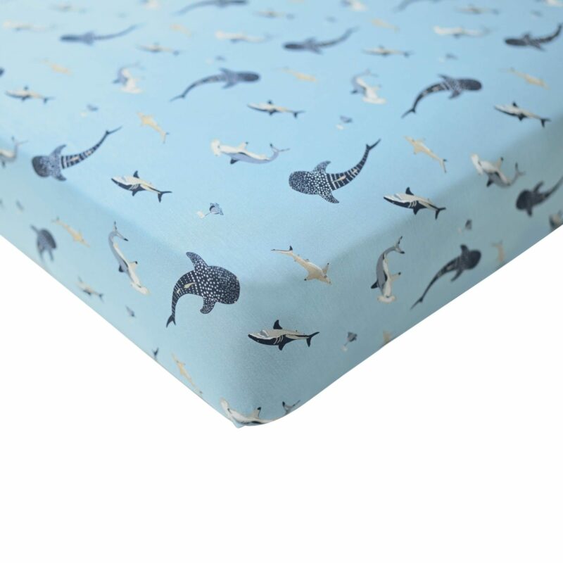 Kyte BABY Crib Sheet in Stream Shark
