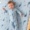Crib Sheet in Stream Shark from Kyte BABY