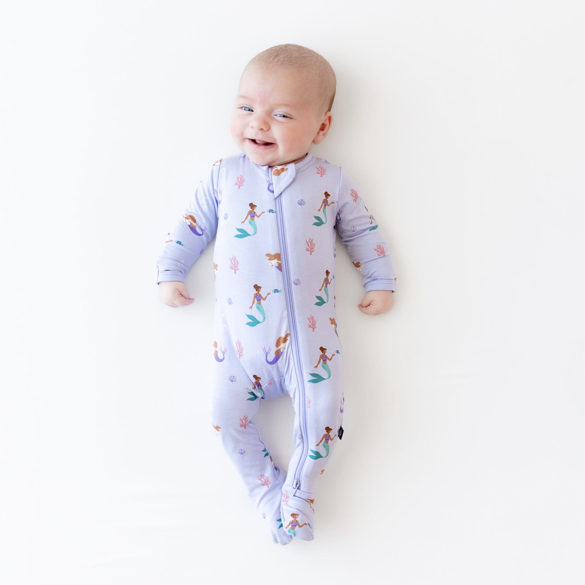 Kyte BABY Zippered Footie in Mermaid
