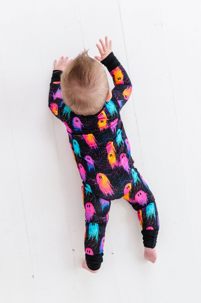 Electric BOO-gie Bamboo Viscose Convertible Romper from Birdie Bean