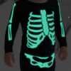 Bones With Gray Webs Glow-In-The-Dark Bamboo Viscose Pajama Set from Birdie Bean