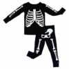 Bones With Gray Webs Glow-In-The-Dark Bamboo Viscose Pajama Set available at Blossom