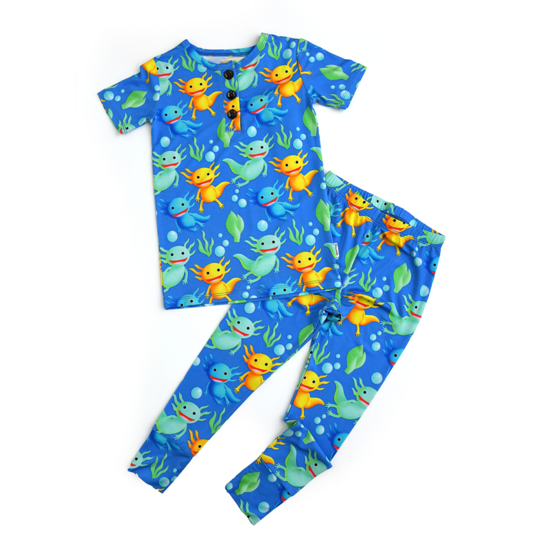 Archie Axolotl Bamboo Viscose Pajama Set from Gigi and Max