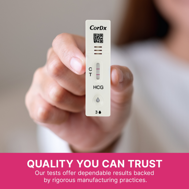One Step hCG Pregnancy Test Cassette 3 Pack made by CorDx