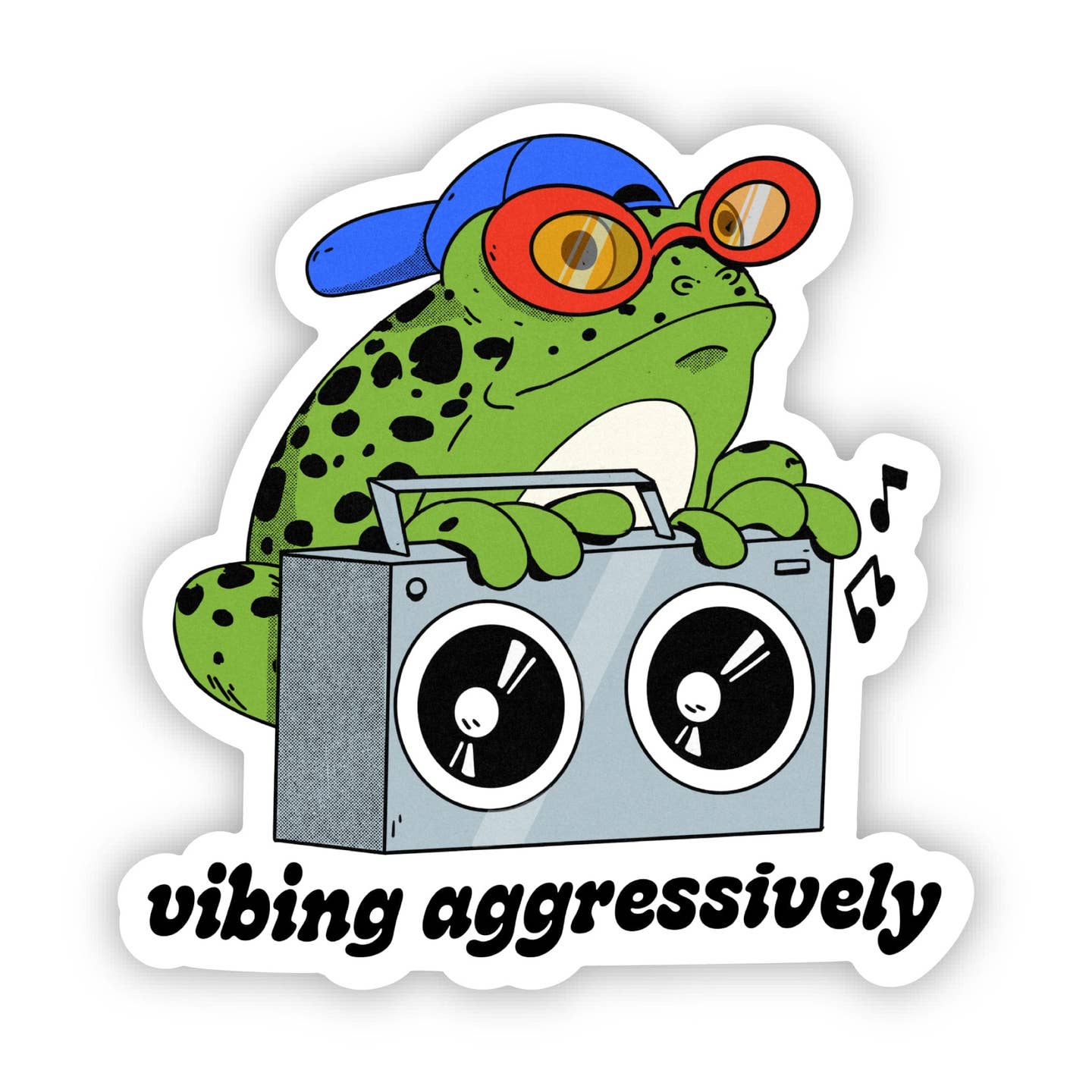 Big Moods Vibing Aggressively Frog Sticker