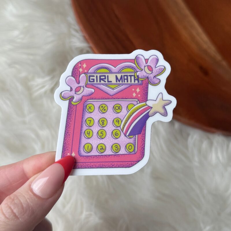 Big Moods Girl Math Calculator Sticker