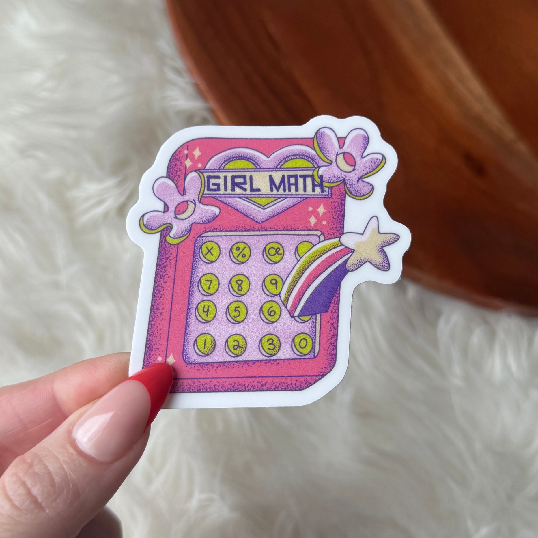 Big Moods Girl Math Calculator Sticker