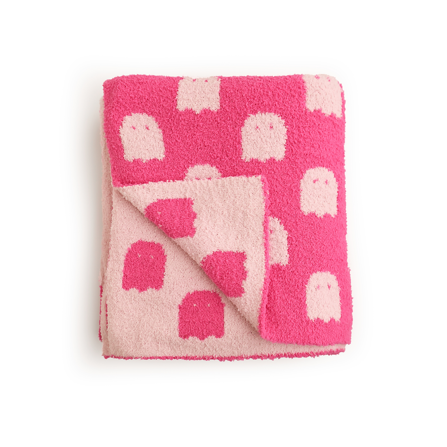 Gigi and Max Draven Pink Ghost Plush Throw Blanket