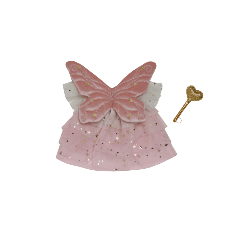 Olli Ella Dinkum Dolls Fairy Outfit Set In Pink