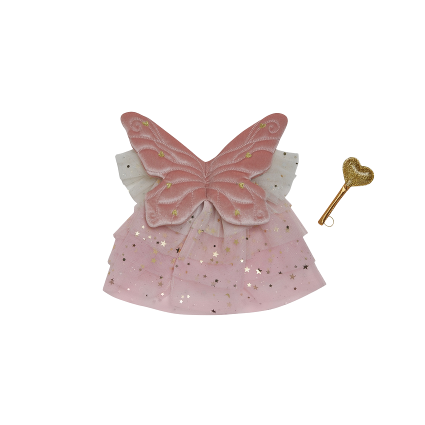 Olli Ella Dinkum Dolls Fairy Outfit Set In Pink