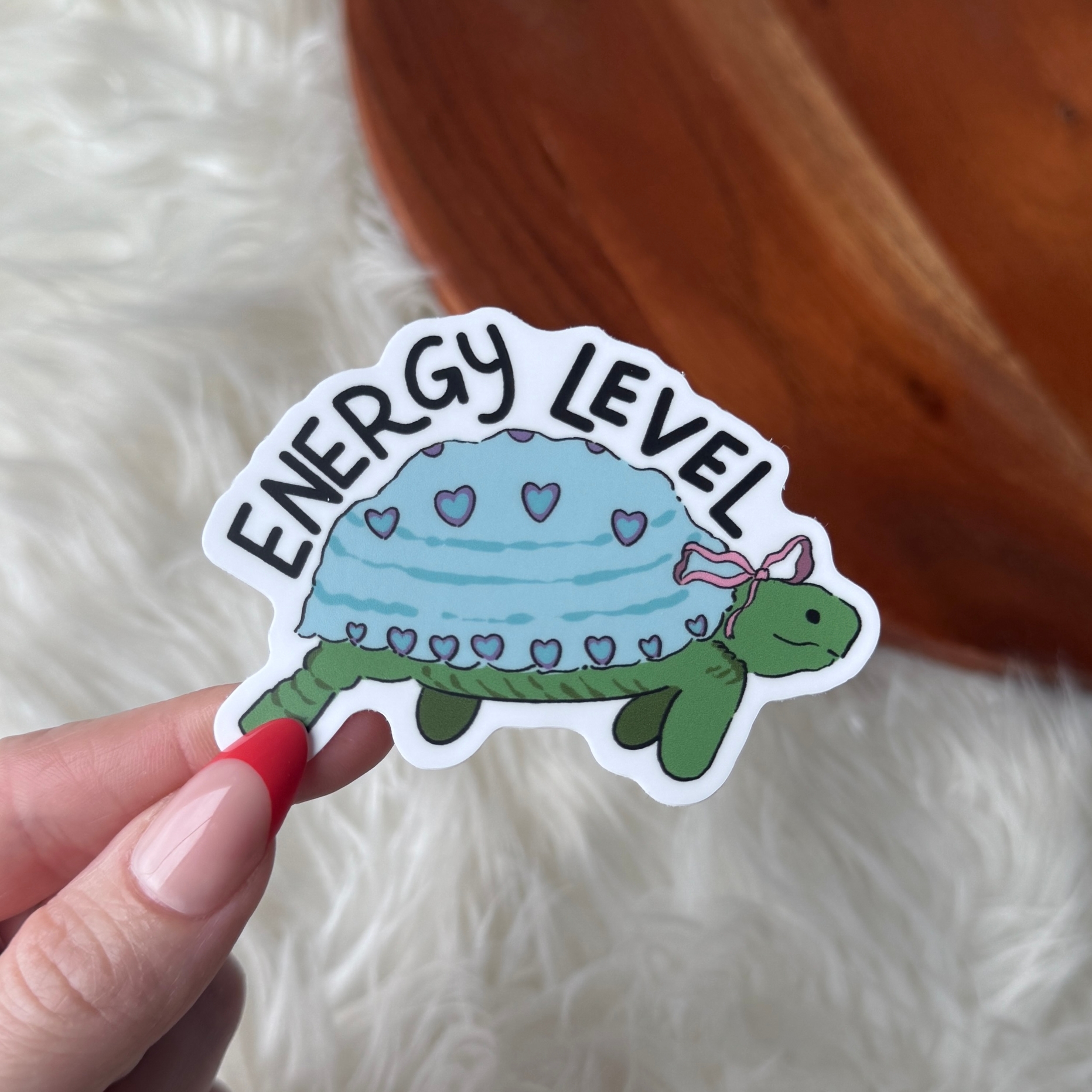 Big Moods Energy level Funny Tired Tortoise Sticker