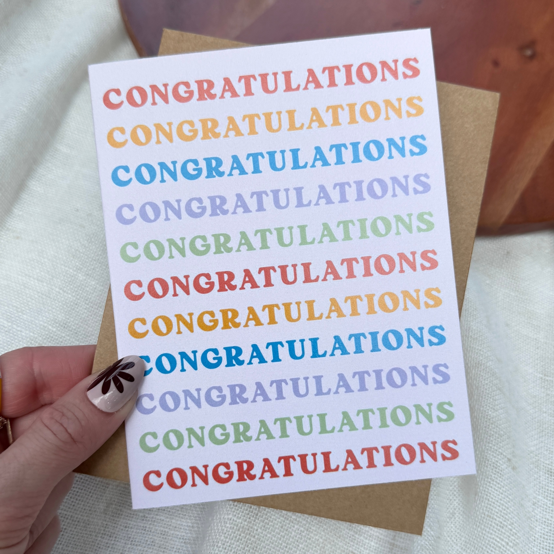 Big Moods Congratulations Multicolor Stack Text Card