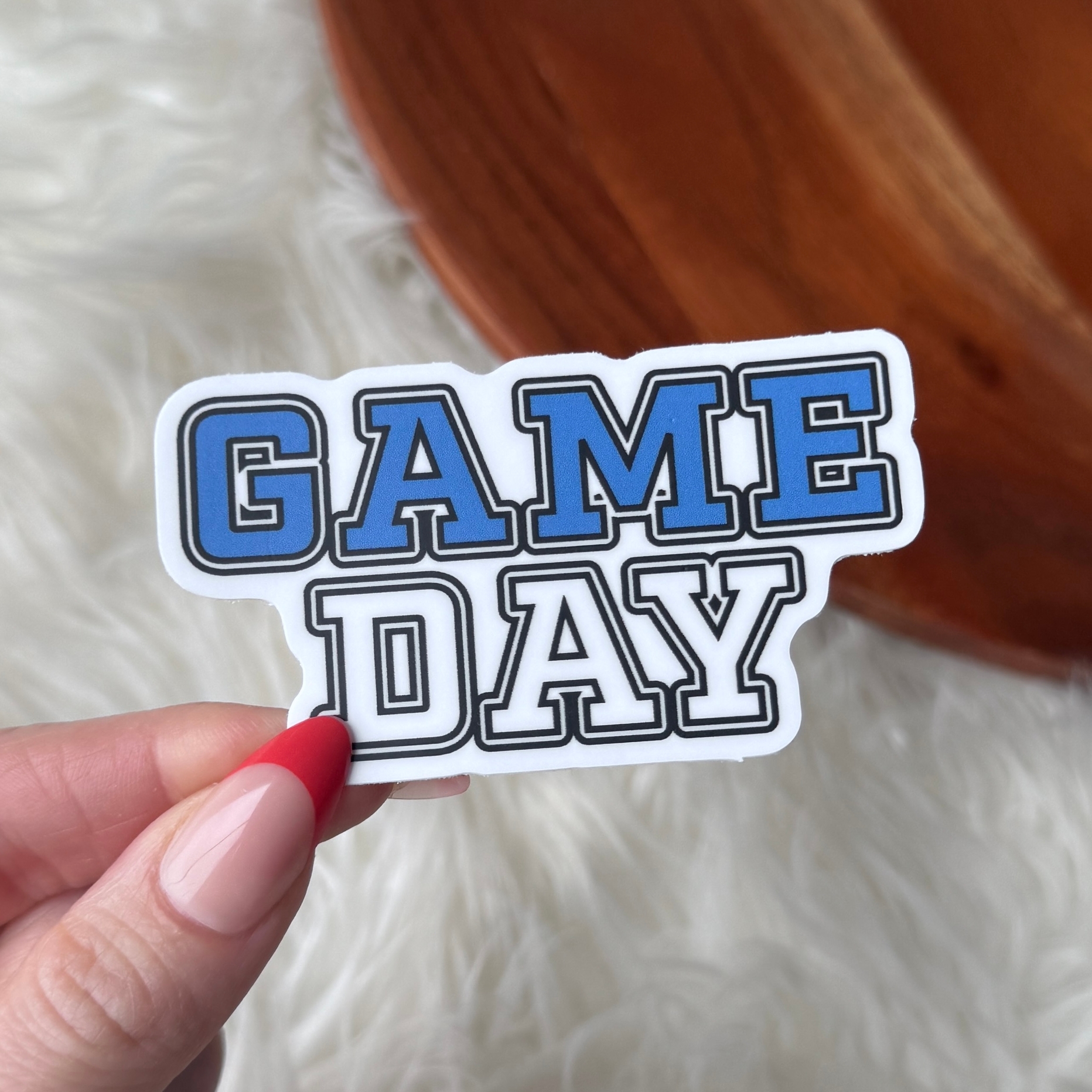Big Moods Game Day Blue White Sports Text Sticker
