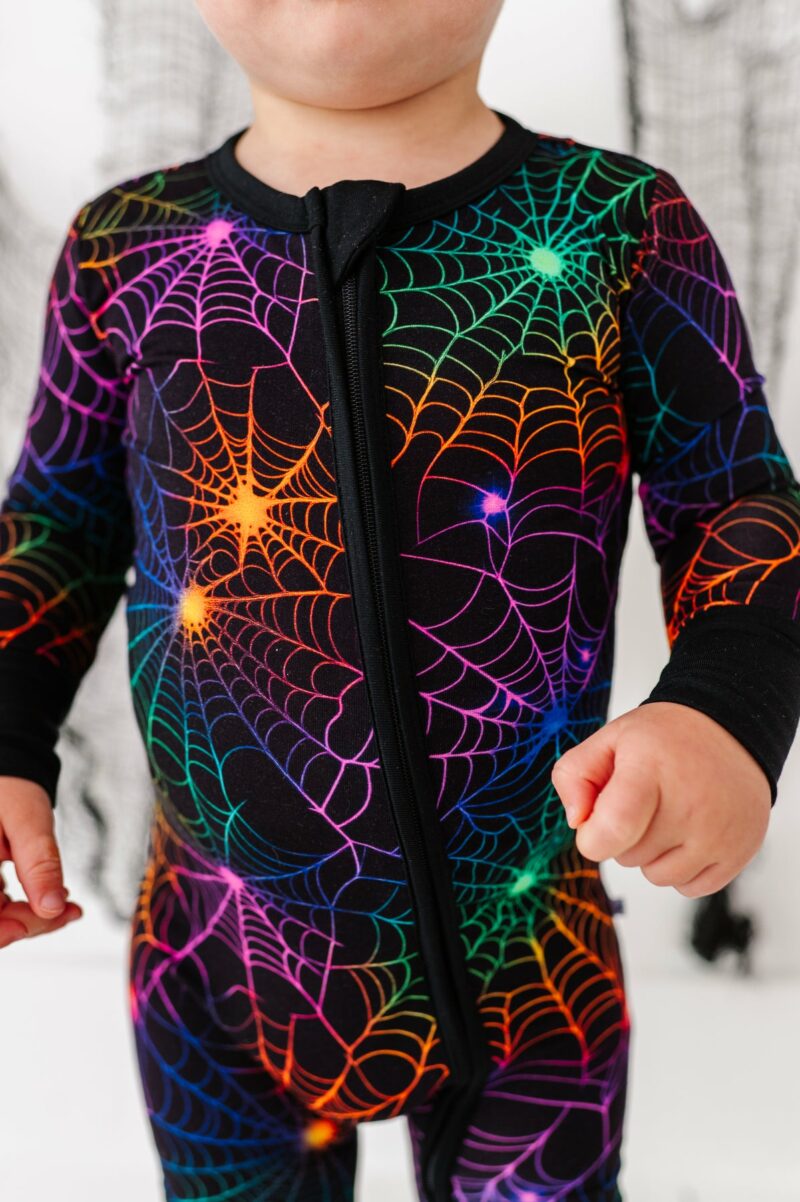 Neon Webs Bamboo Viscose Convertible Romper from Birdie Bean