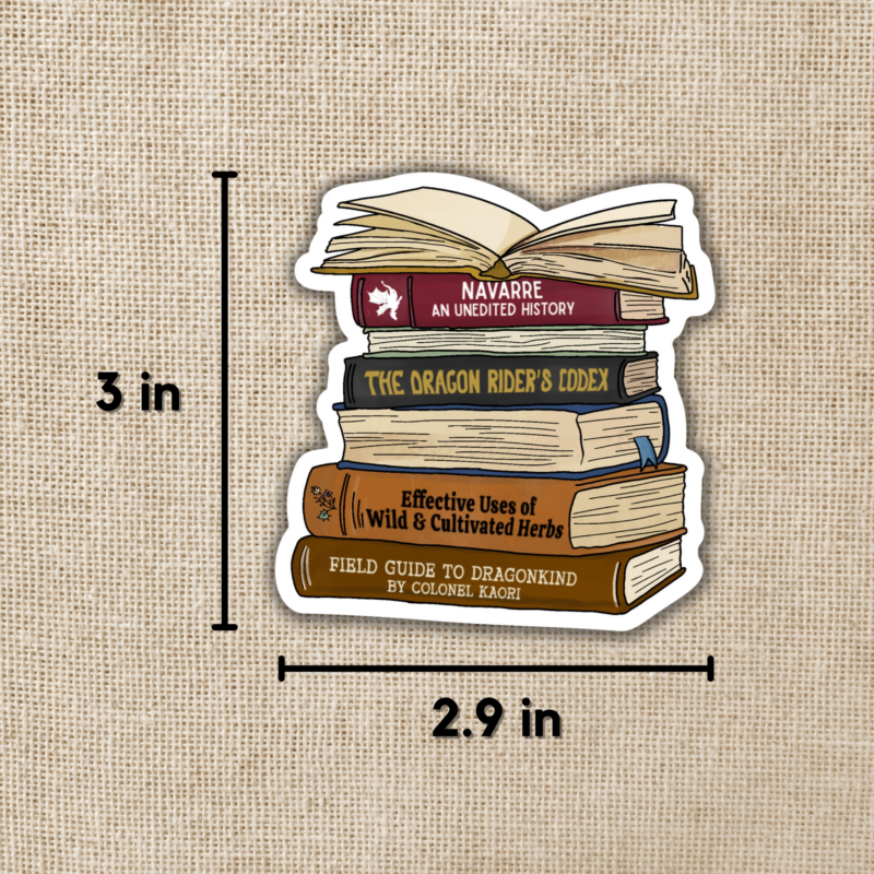Stack of Navarre Library Scribe Books Sticker from Kingdom of Threads