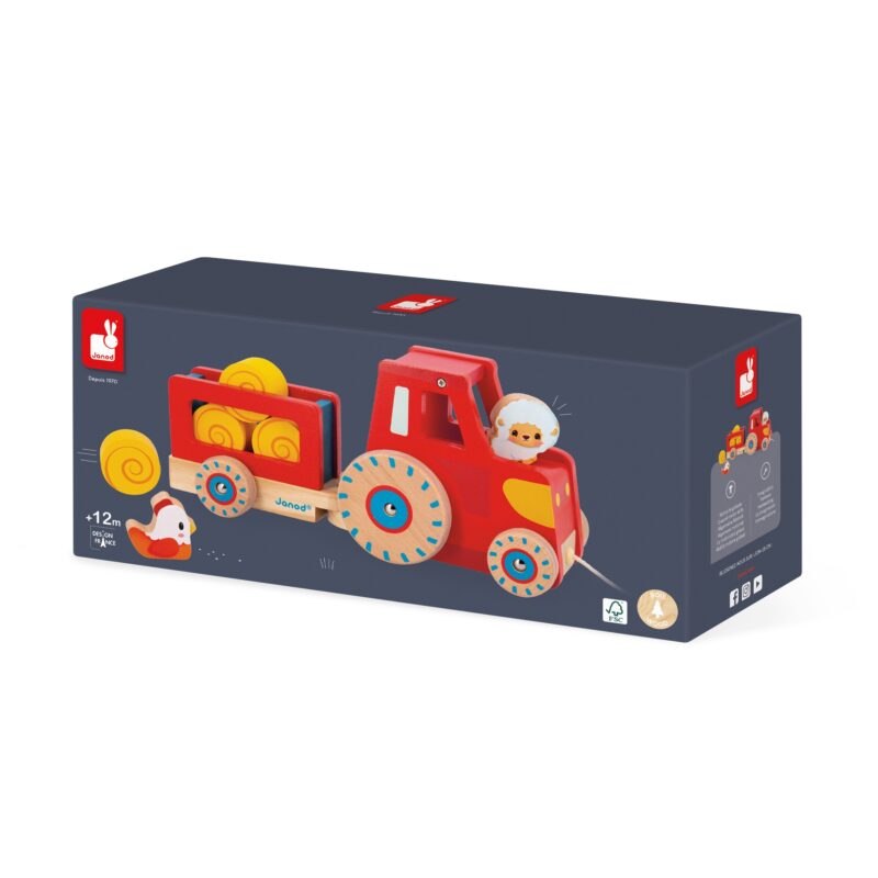 Janod Farm Pull Along Tractor Toys