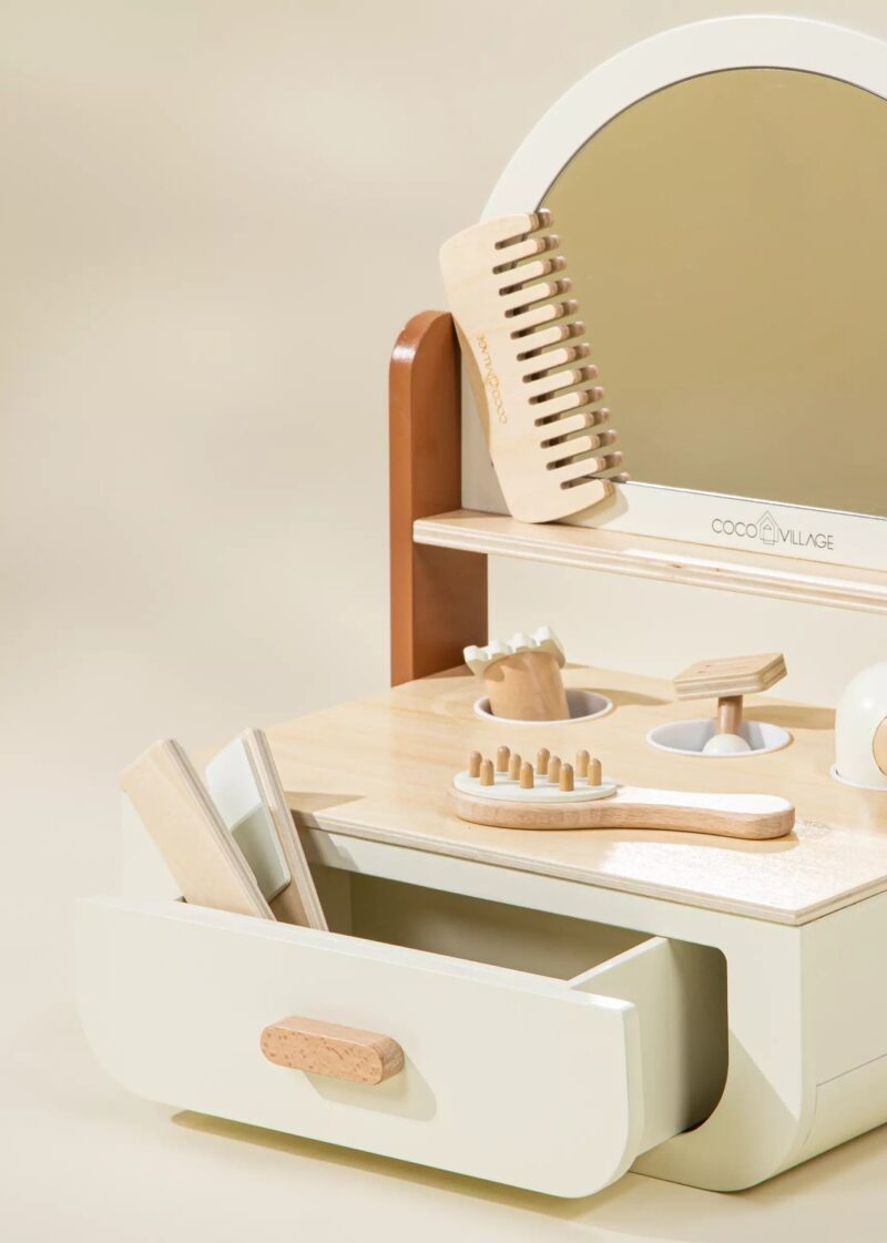 Wooden Beauty Station Playset and Accessories from Coco Village