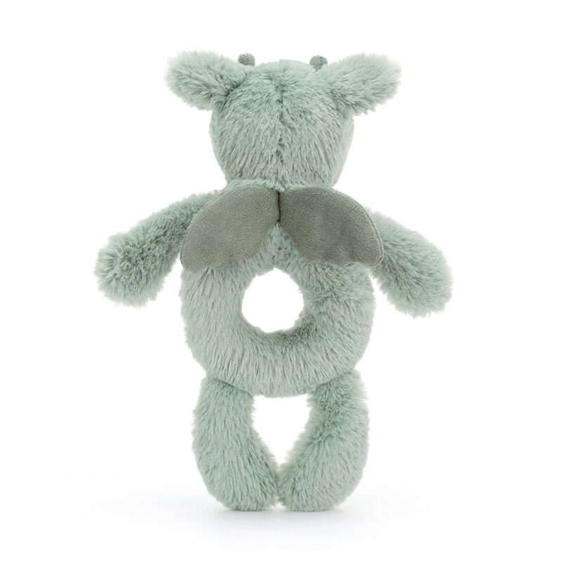 Bashful Dragon Ring Rattle made by Jellycat