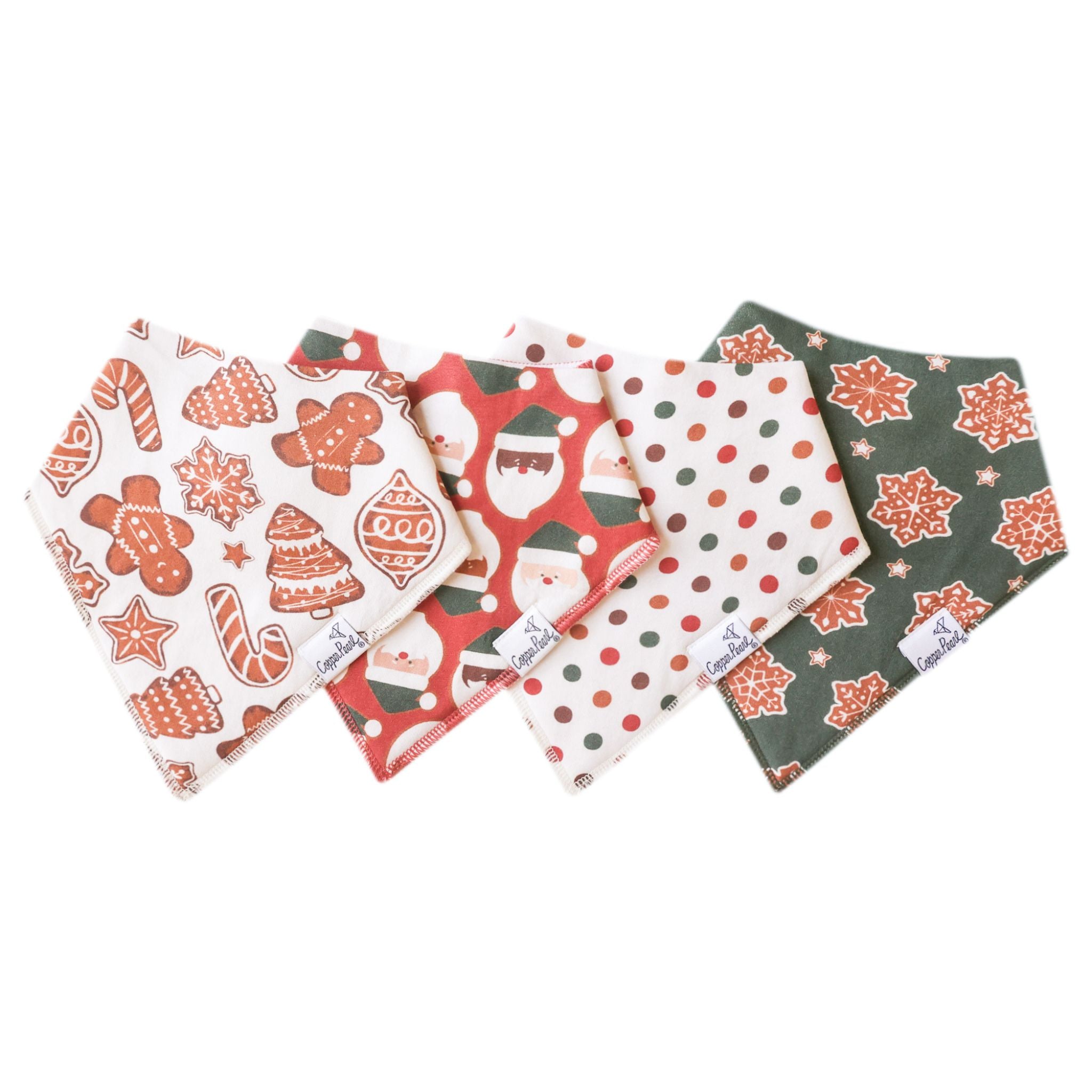 Copper Pearl Gingerbread Bandana Bib Set 4-Pack