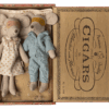 Maileg Mum & Dad Mice in Cigar Box Bed