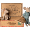 Mum & Dad Mice in Cigar Box Bed from Maileg