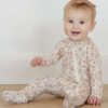 Quincy Mae Bamboo Zip Footie In Bloom