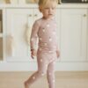 Quincy Mae Bamboo Pajama Set In Pink Ghosts