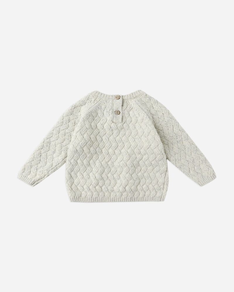 Knit Sweater In Heathered Blue from Quincy Mae