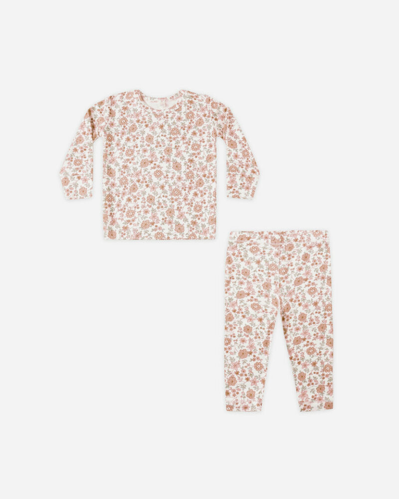Bamboo Pajama Set In Bloom from Quincy Mae