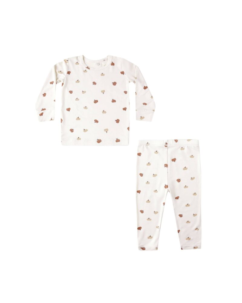Bamboo Pajama Set In Pumpkins available at Blossom