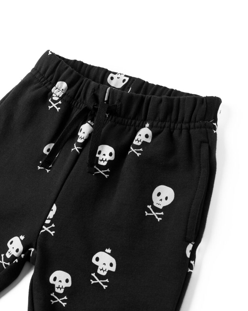 Relaxed Fleece Sweatpant In Crossbones from Quincy Mae