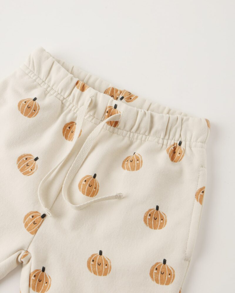 Relaxed Fleece Sweatpant In Smiley Pumpkins from Quincy Mae