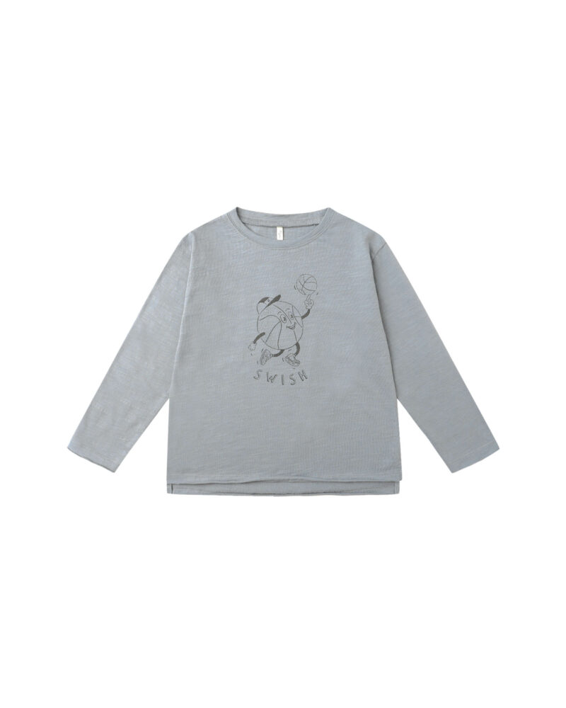 Raw Edge Long Sleeve Tee In Basketball from Rylee & Cru