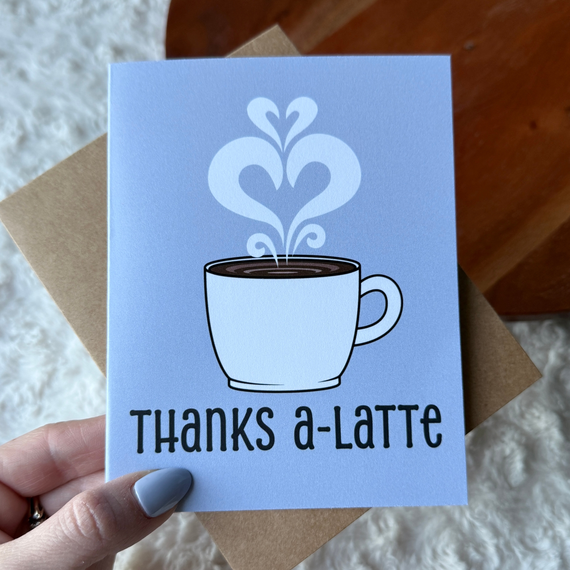 Big Moods Thanks a-latte Coffee Pun Appreciation Card