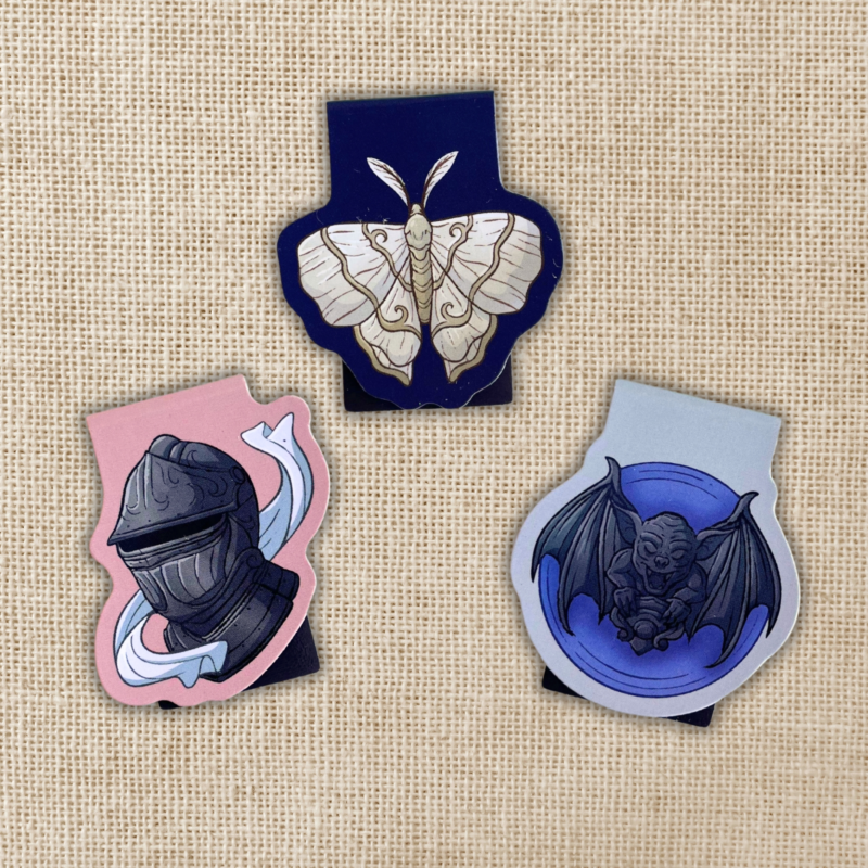 The Knight and the Moth Magnetic Bookmark set from Kingdom of Threads