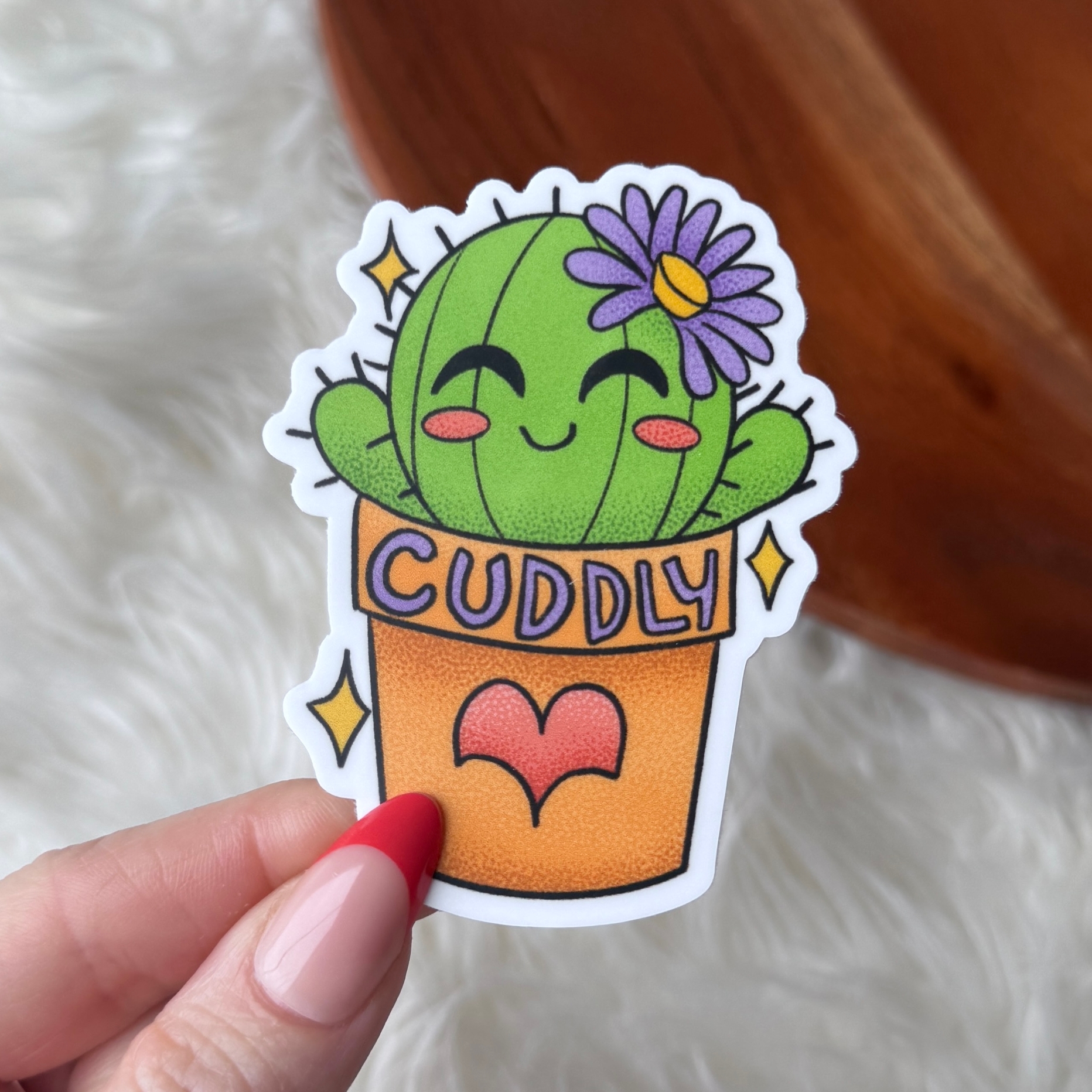 Big Moods Cute Cuddly Sarcastic Cactus Sticker