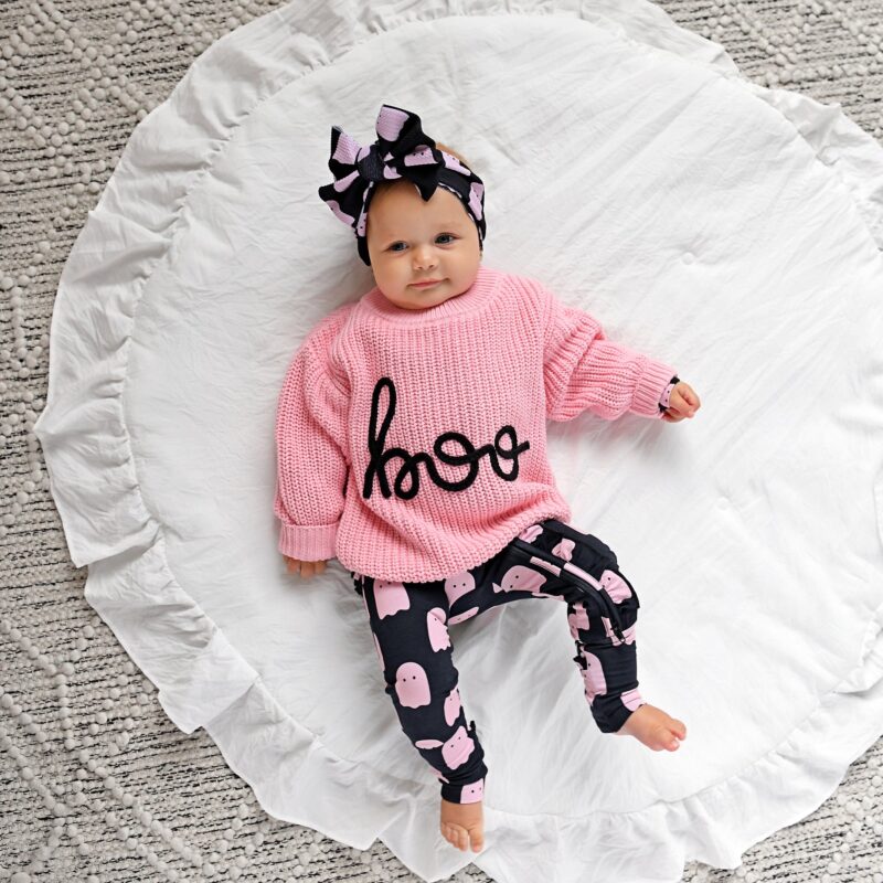 Gigi and Max Boo Pink Knit Sweater