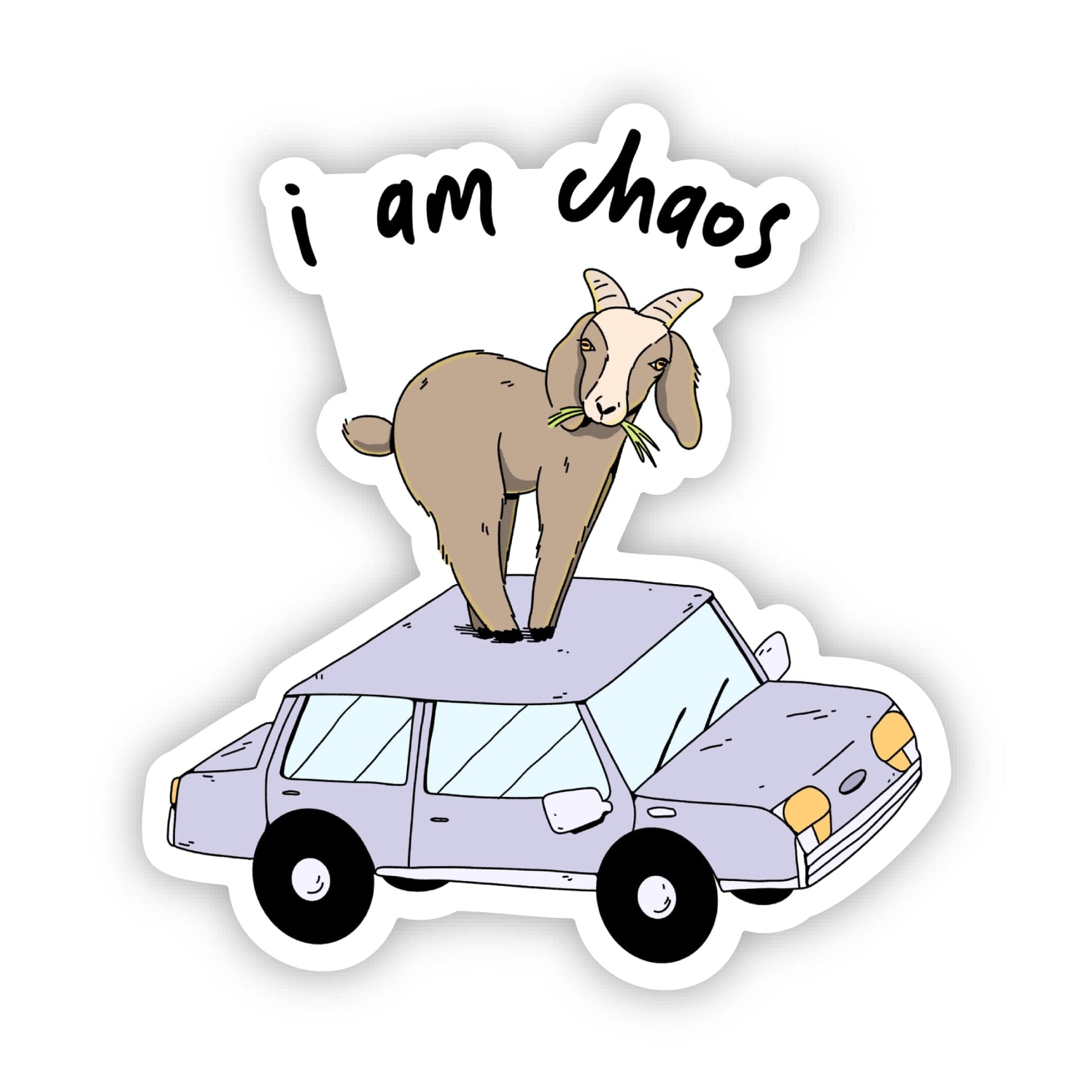Big Moods I Am Chaos Goat Sticker