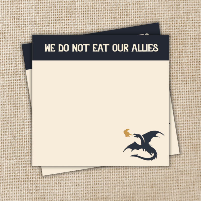 Kingdom of Threads We Do Not Eat Our Allies Sticky Notes From Fourth Wing
