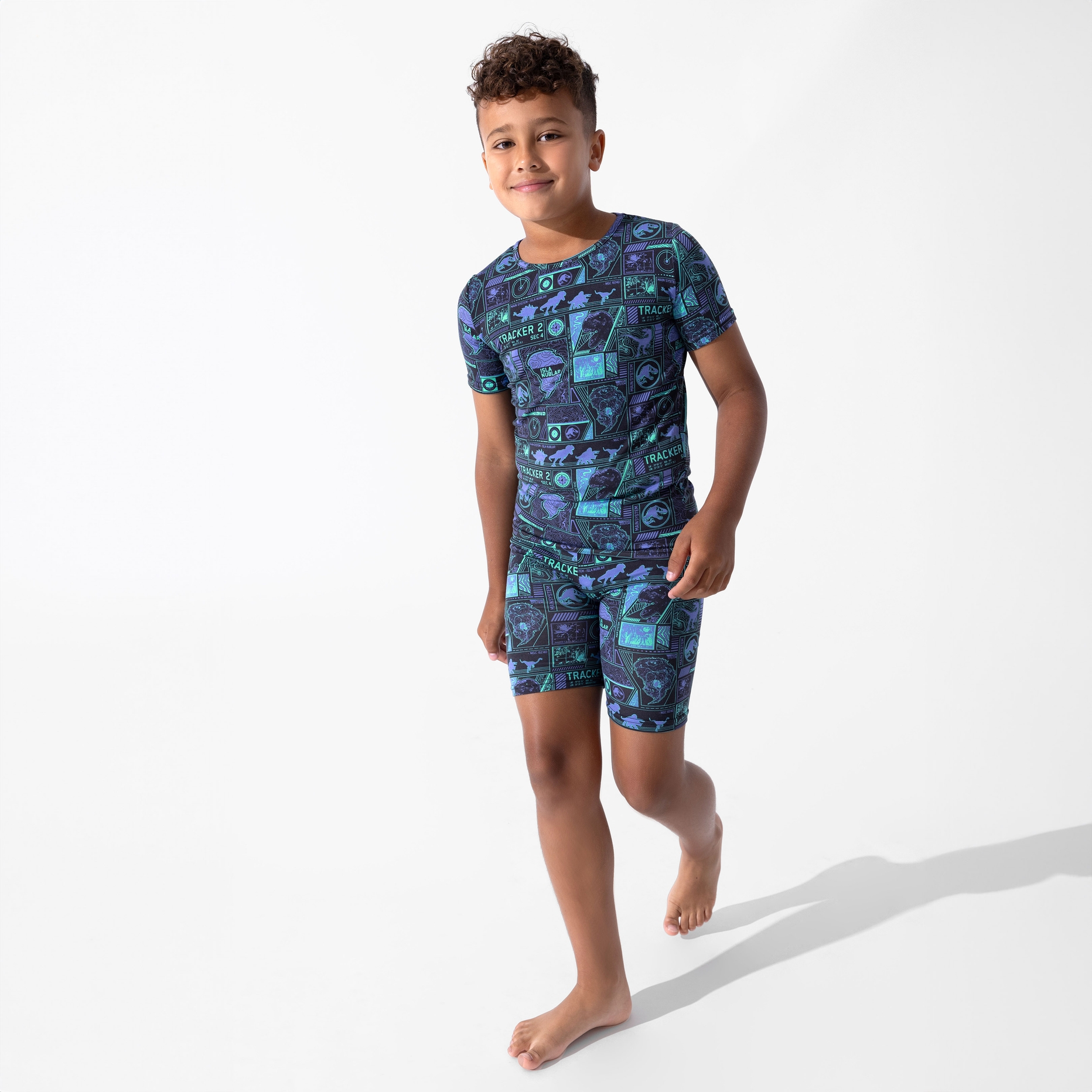 Bellabu Bear Jurassic Park: Tracker Bamboo Short Sleeve Pajama Set