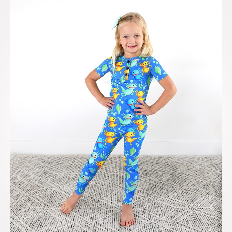 Gigi and Max Archie Axolotl Bamboo Viscose Pajama Set