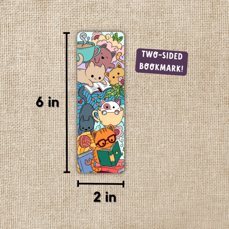 Reading Cat Pile Bookmark from Kingdom of Threads