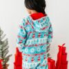 Frosty Fair Isle Microfleece Hooded Jumpsuit available at Blossom