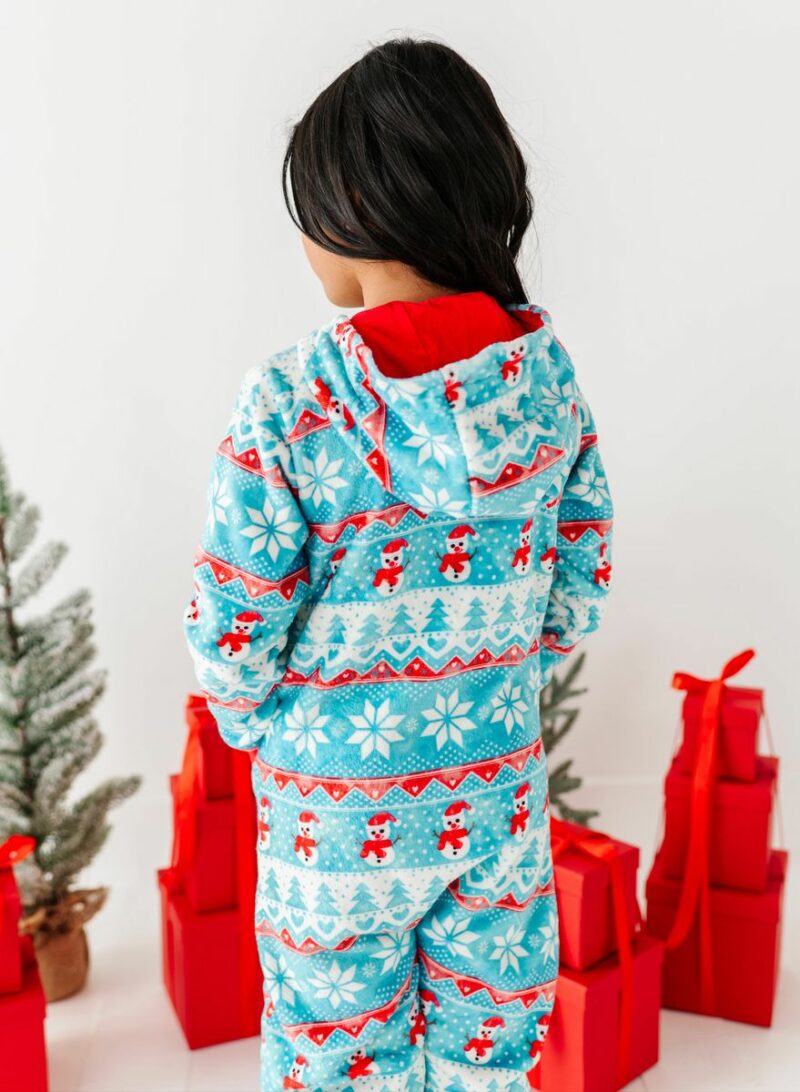 Frosty Fair Isle Microfleece Hooded Jumpsuit available at Blossom