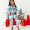Birdie Bean Frosty Fair Isle Microfleece Hooded Jumpsuit