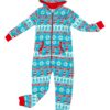 Birdie Bean Frosty Fair Isle Microfleece Hooded Jumpsuit Holiday