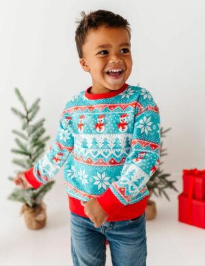 Birdie Bean Frosty Fair Isle Bamboo Viscose Crewneck Sweatshirt
